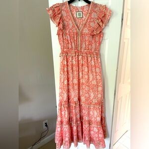 Beautiful Bell by Alicia Bell Maxi dress size medium Peach floral